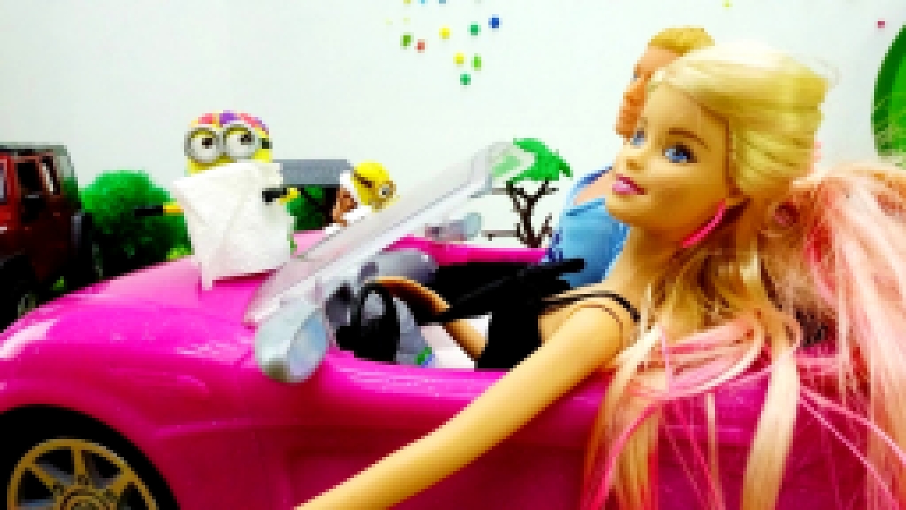 Видеоклип Кукла Барби за рулем МАШИНЫ: Кен и Барби едут на мойку. Мультики для девочек