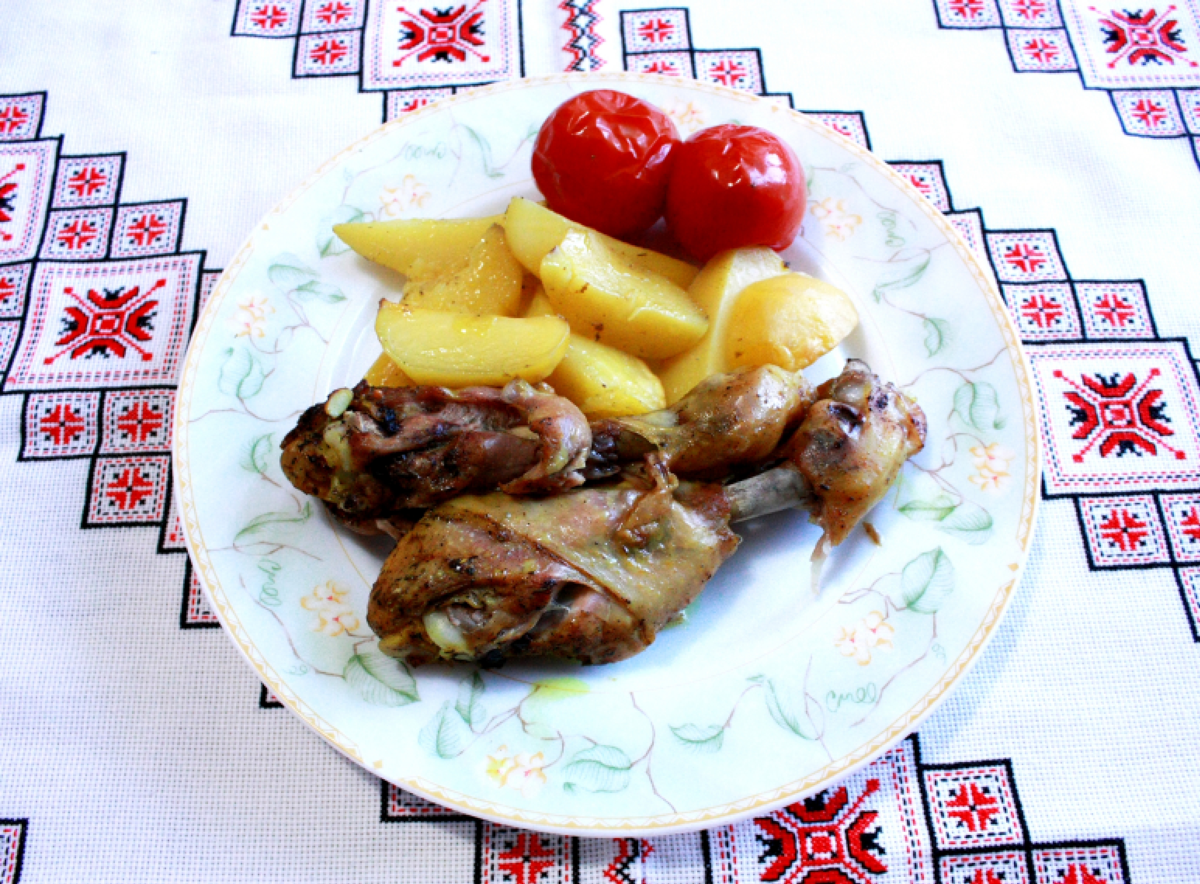 Курица в духовке с картошкой в рукаве Курка в духовці з картоплею Окорочка в духовке и рукаве 