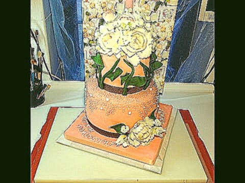 Студия "Арт Кейк". Двухярусный торт на день рождения с розами. 