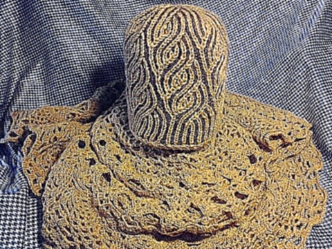 Желтая шапка бриошь Часть 1//Brioche Stitch//Knitting hats for women 